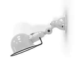 Applique murale, Signal, SI300, avec interrupteur, gris argent, brillant, L28cm, H15cm - Jieldé