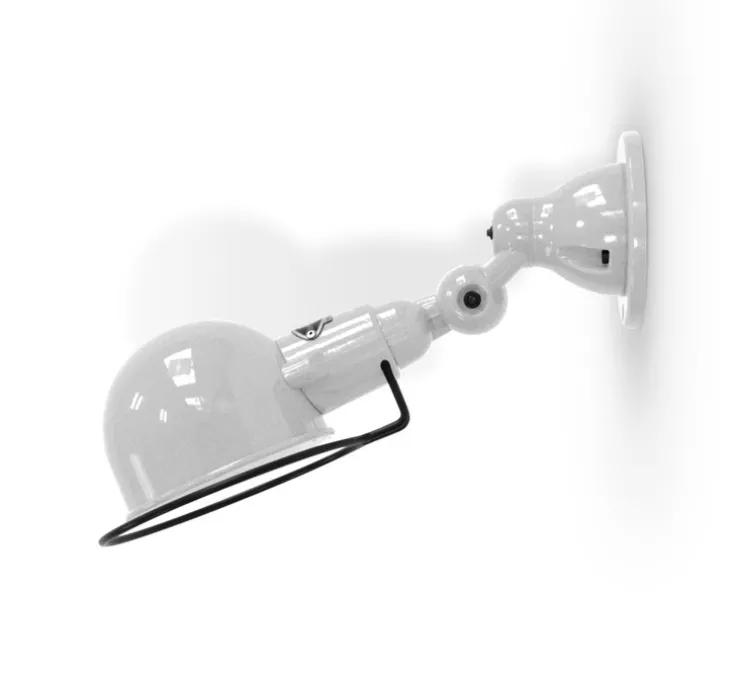 Applique murale, Signal, SI300, avec interrupteur, gris argent, brillant, L28cm, H15cm - Jieldé