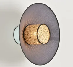 Applique*Market Set Applique murale, Singapour, cannage, , Ø40cm, H22cm - amande et anthracite