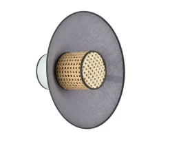 Applique*Market Set Applique murale, Singapour, cannage, , Ø40cm, H22cm - amande et anthracite