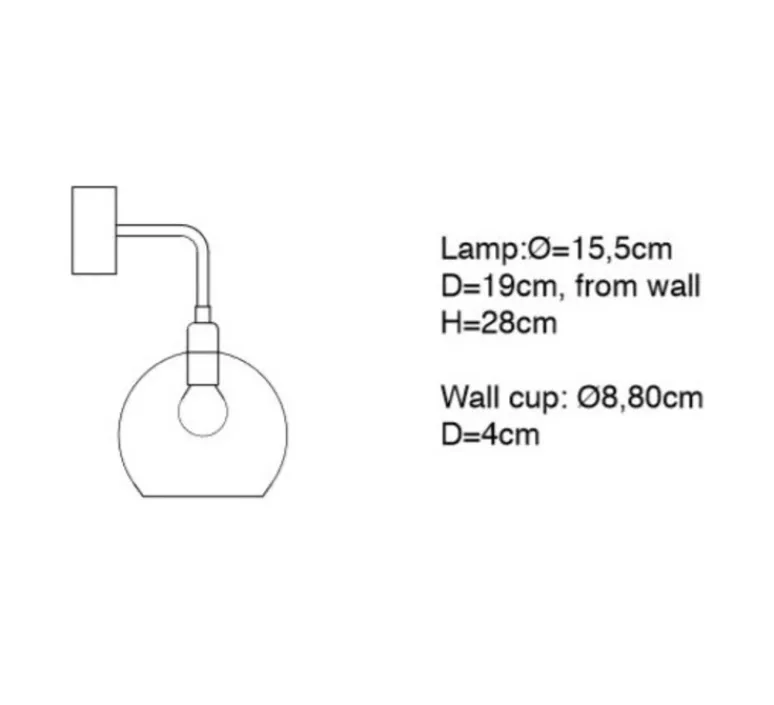 Applique*Ebb and Flow Applique murale, Small Check, Crystal Rowan, , L15cm, H28cm - transparent, or