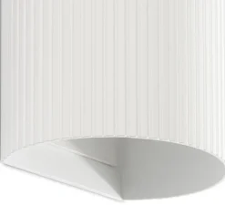 Applique murale, Sole 2L, cannelée, blanc, L8cm, H15,5cm - Faro