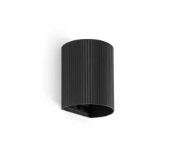 Applique*Faro Applique murale, Sole 1L, cannelée, , L8cm, H10cm - noir