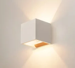 Applique*SLV Applique murale, Solid Cube, clair, L11,5cm, H11,5cm - gris