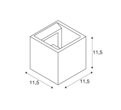 Applique*SLV Applique murale, Solid Cube, clair, L11,5cm, H11,5cm - gris