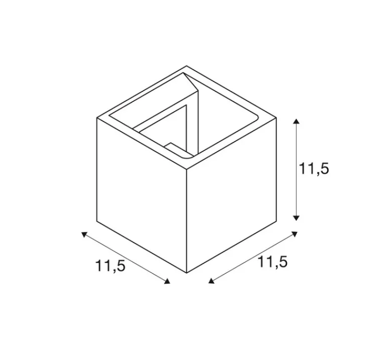 Applique*SLV Applique murale, Solid Cube, clair, L11,5cm, H11,5cm - gris