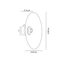 Applique murale, Sonia Laudet D40, Rose seventies, Ø40cm, P14cm - Market Set