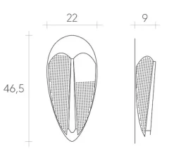 Applique*La Chance Applique murale, Sorcier, , L22cm, H46,5cm - blanc