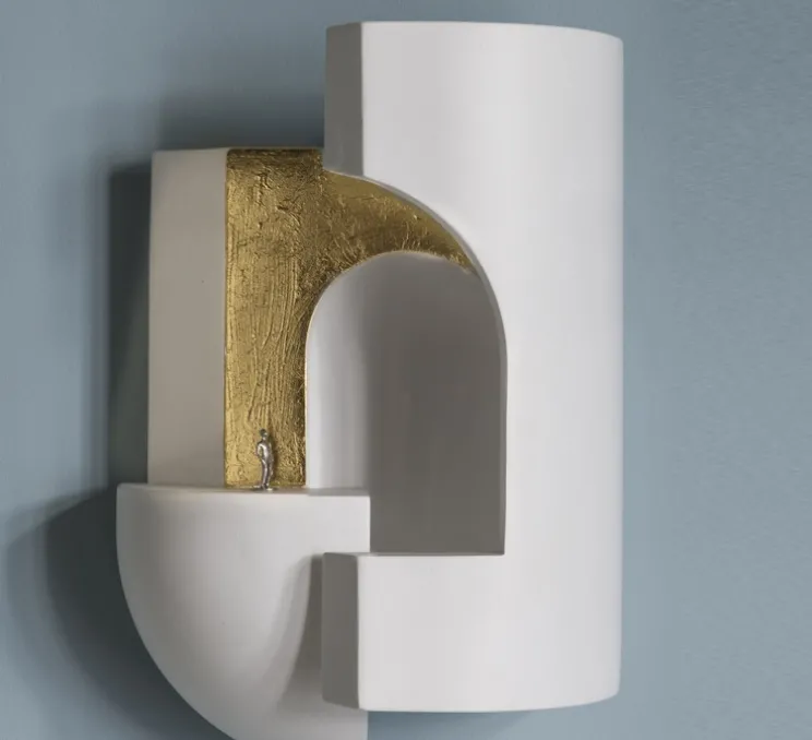 Applique murale, Soul Story 2 feuille d'or, blanc et or, LED, dim, 2700K, 250 lm, L20,5cm, H29,7cm - DCW éditions Paris