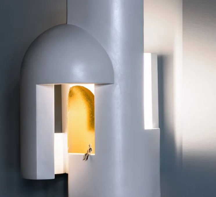 Applique murale, Soul Story 1 feuille d'or, blanc et or, LED, dim, 2700K, 250 lm, L18,7cm, H28,7cm - DCW éditions Paris