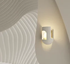 Applique*DCW éditions Paris Applique murale, Soul Story 3 feuille d'or, , LED, dim, 2700K, 250 lm, L18,5cm, H28,7cm - blanc et or