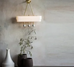 Applique murale, Spate, laiton, marbre carrara, L44cm, H47cm - Bert Frank