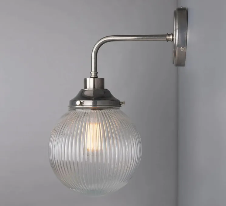 Applique murale, Stanley, Argent antique, IP44, L20cm, H40cm - Mullan Lighting