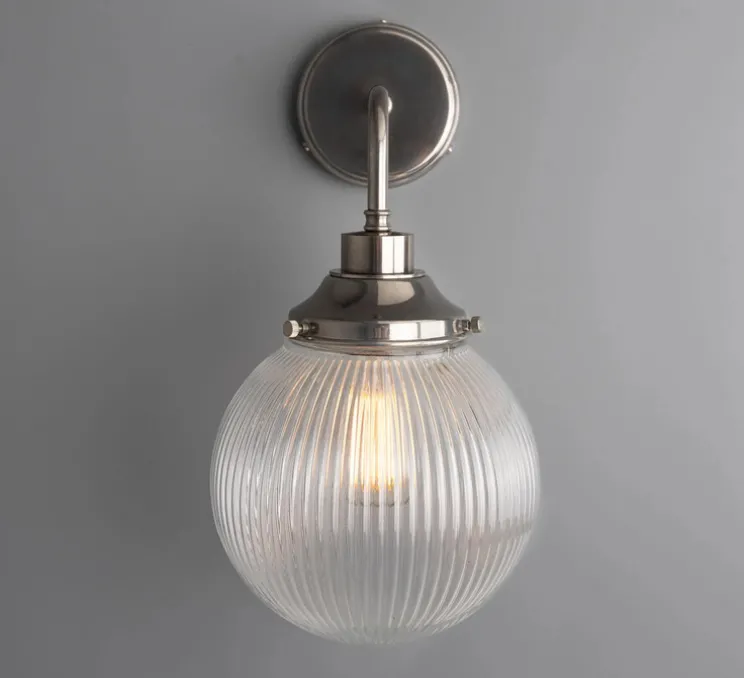 Applique murale, Stanley, Argent antique, IP44, L20cm, H40cm - Mullan Lighting