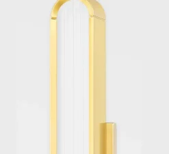 Applique*Hudson Valley Lighting Applique murale, Starkey S, , LED, dim, 2700K, 560 lm, L7cm, H40cm - laiton