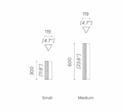 Applique murale, Stick, medium, cuivre satiné, LED, dim, 2700K, 2500 lm, L11,9cm, H60cm - Contardi