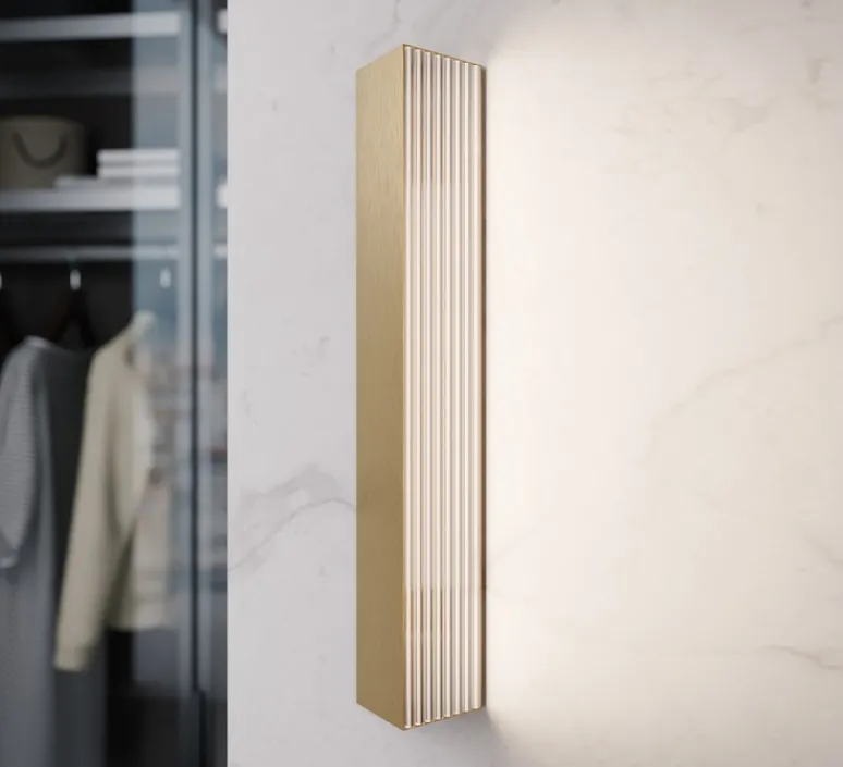 Applique*Contardi Applique murale, Stick, medium, , LED, dim, 2700K, 2500 lm, L11,9cm, H60cm - nickel doré satiné