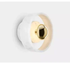 Applique*Tom Dixon Applique murale, Stone, , IP44, LED, dim, 3000k, 360 lm, L18cm, H18cm - blanc, or