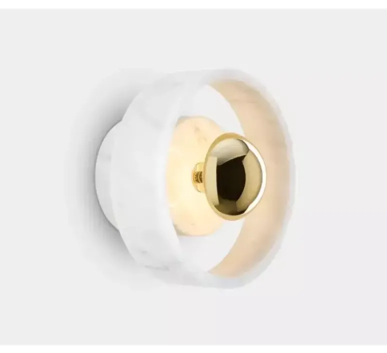 Applique*Tom Dixon Applique murale, Stone, , IP44, LED, dim, 3000k, 360 lm, L18cm, H18cm - blanc, or