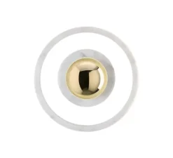 Applique*Tom Dixon Applique murale, Stone, , IP44, LED, dim, 3000k, 360 lm, L18cm, H18cm - blanc, or