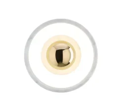 Applique*Tom Dixon Applique murale, Stone, , IP44, LED, dim, 3000k, 360 lm, L18cm, H18cm - blanc, or