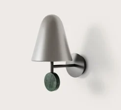 Applique murale, Stor, A1332, nickel mat, marbre vert, LED, dim, 2700K, 450 lm, L17cm, H30cm - Aromas del Campo