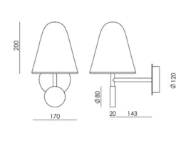 Applique murale, Stor, A1332, nickel mat, marbre vert, LED, dim, 2700K, 450 lm, L17cm, H30cm - Aromas del Campo