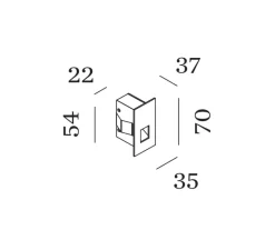 Applique*Wever&Ducré Applique murale, Stripe 0.4, , LED, 3000K, 11/20lm, L3,5cm, H7cm - aluminium