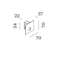 Applique*Wever&Ducré Applique murale, Stripe 0.7, , LED, 3000K, 11/20lm, L7cm, H7cm - blanc