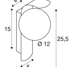 Applique murale, Sun, noir, verre opalin, L12cm, H25,5cm - SLV