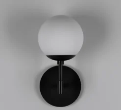 Applique murale, Sunset, noir, verre opale, L15cm, H31cm - Schwung