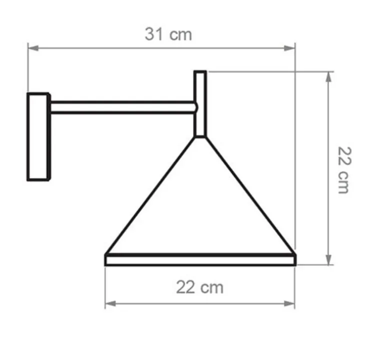 Applique murale, Sutton A, noir, Ø22cm, H22cm - Luxcambra