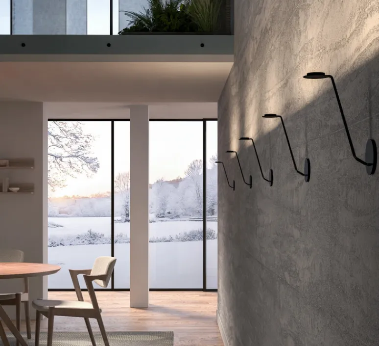 Applique*Lumen Center Italia Applique murale, Swan, , LED, 2700K, 1600 lm, Ø10cm, H28cm - noir