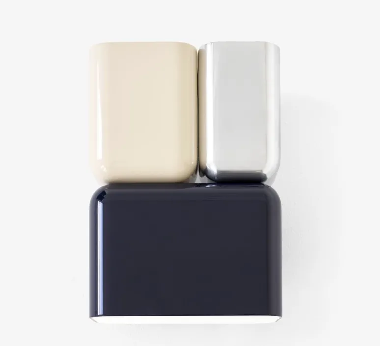 Applique*Andtradition Applique murale, Tabata LN10, , L15cm, H21cm - bleu profond, ivoire, chrome