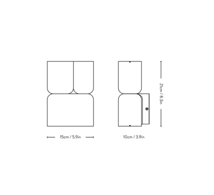 Applique murale, Tabata, noir, L15cm, H21cm - Andtradition