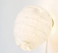 Applique murale, Tamago, blanc, H22cm Ø18 cm - Celine-Wright