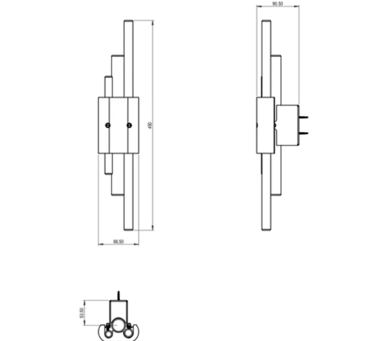 Applique murale, TANTO LARGE, laiton, LED, White, 2700K, L8,6cm, H65cm - Bert Frank