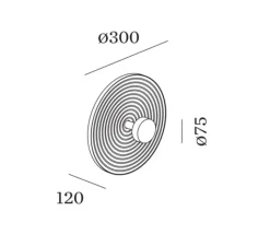 Applique*Wever&Ducré Applique murale, Tapis 1.0, , LED, dim, 3000K, 275 lm, L30cm, H30cm - gris