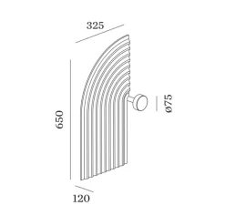 Applique murale, Tapis SOFT 4.0, rouge, LED, 3000K, dim, TRIAC, L32,5cm, H65cm - Wever&Ducré