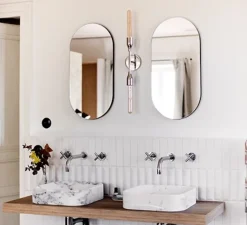 Applique*Hudson Valley Lighting Applique murale, Tara Double, , IP44,L12,1cm, H76,2cm - Hudson Valley nickel poli