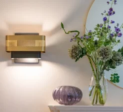 Applique murale, Tarya, laiton, noir, L18,5cm, H25cm - Gong