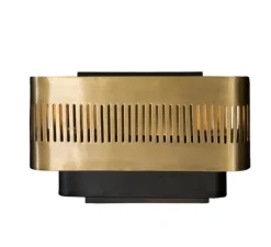 Applique murale, Tarya, laiton, noir, L18,5cm, H25cm - Gong