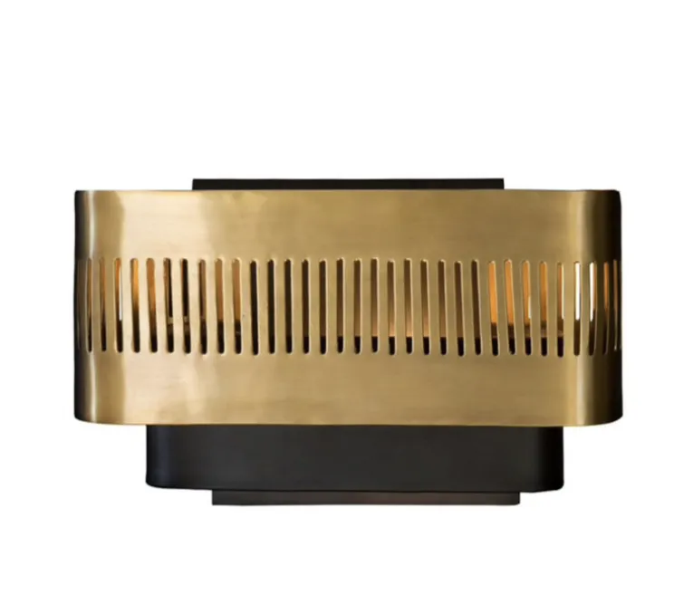 Applique murale, Tarya, laiton, noir, L18,5cm, H25cm - Gong