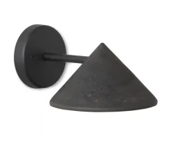 Applique murale, Terra, noir, marc de café recyclé, L17,5cm, H12cm - Mater