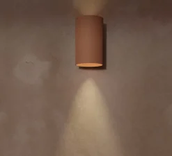 Applique*Pott Applique murale, Terra WT, , IP44, LED, dim, 2700K, 800 lm, Ø13cm, H21cm - rouge/lignes