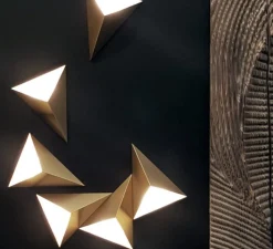 Applique*CVL Applique murale, Tetra, satiné, LED, L26cm, H31cm - laiton