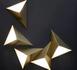 Applique*CVL Applique murale, Tetra, satiné, LED, L26cm, H31cm - laiton