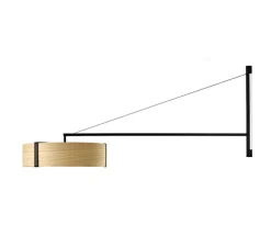 Applique murale, Thesis, hêtre, métal finition noir mat, LED, 3000K, L125,5cm, H50cm - LZF