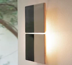 Applique*Violaine D'Harcourt Applique murale, Tiles Line G, , L14cm, H29cm - gris, blanc