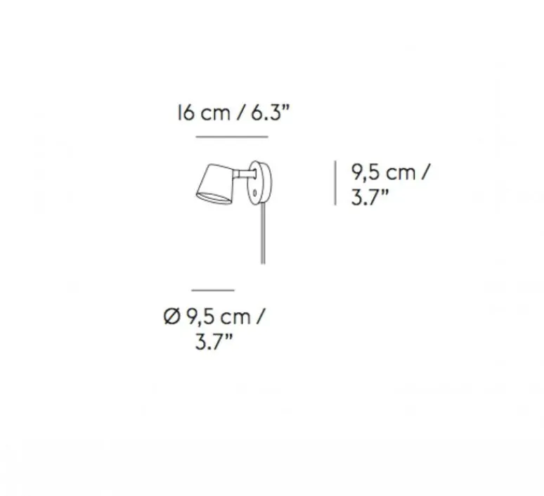 Applique*Muuto Applique murale, Tip, , LED, 2700K, 220lm, L9,5cm, H9,5cm - blanc